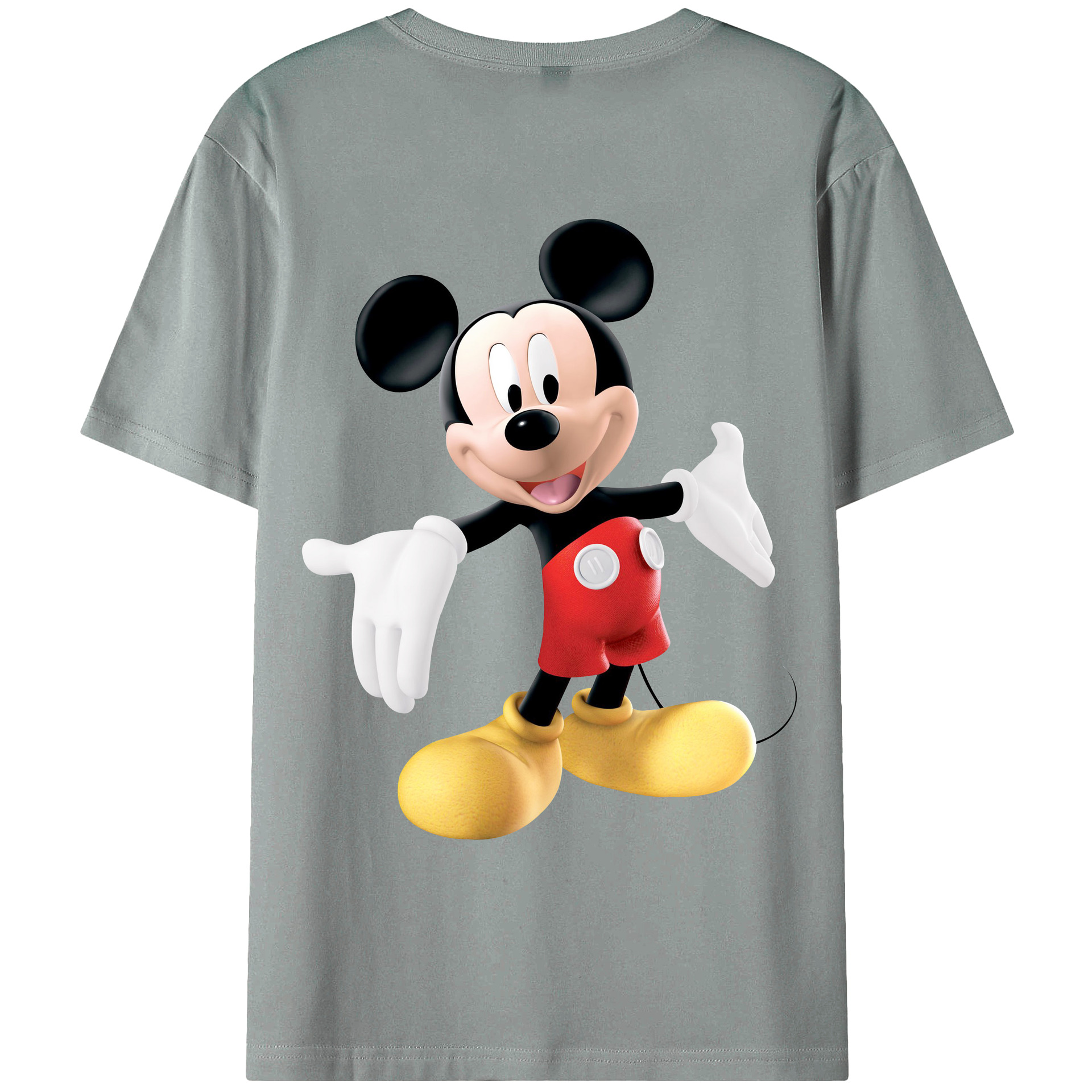 （画像用） ミッキーマウス Mickey Mouse 綿100％ メンズ半袖Tシャツ（バックプリント） 通気性